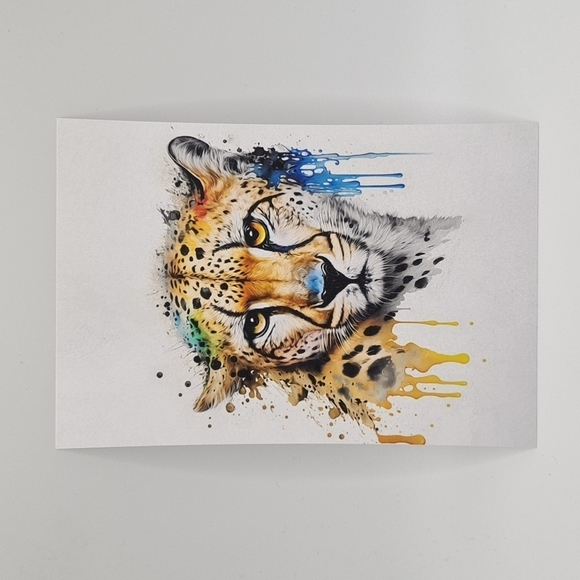 noblecaptures Other - 4x6 Cheetah Watercolor Oil‎ Painting Art Print